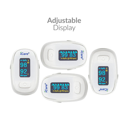 iCare OX005 Fingertip Pulse Oximeter with Spo2 and Pulse Rate Reading For Ages 2 years old and Up