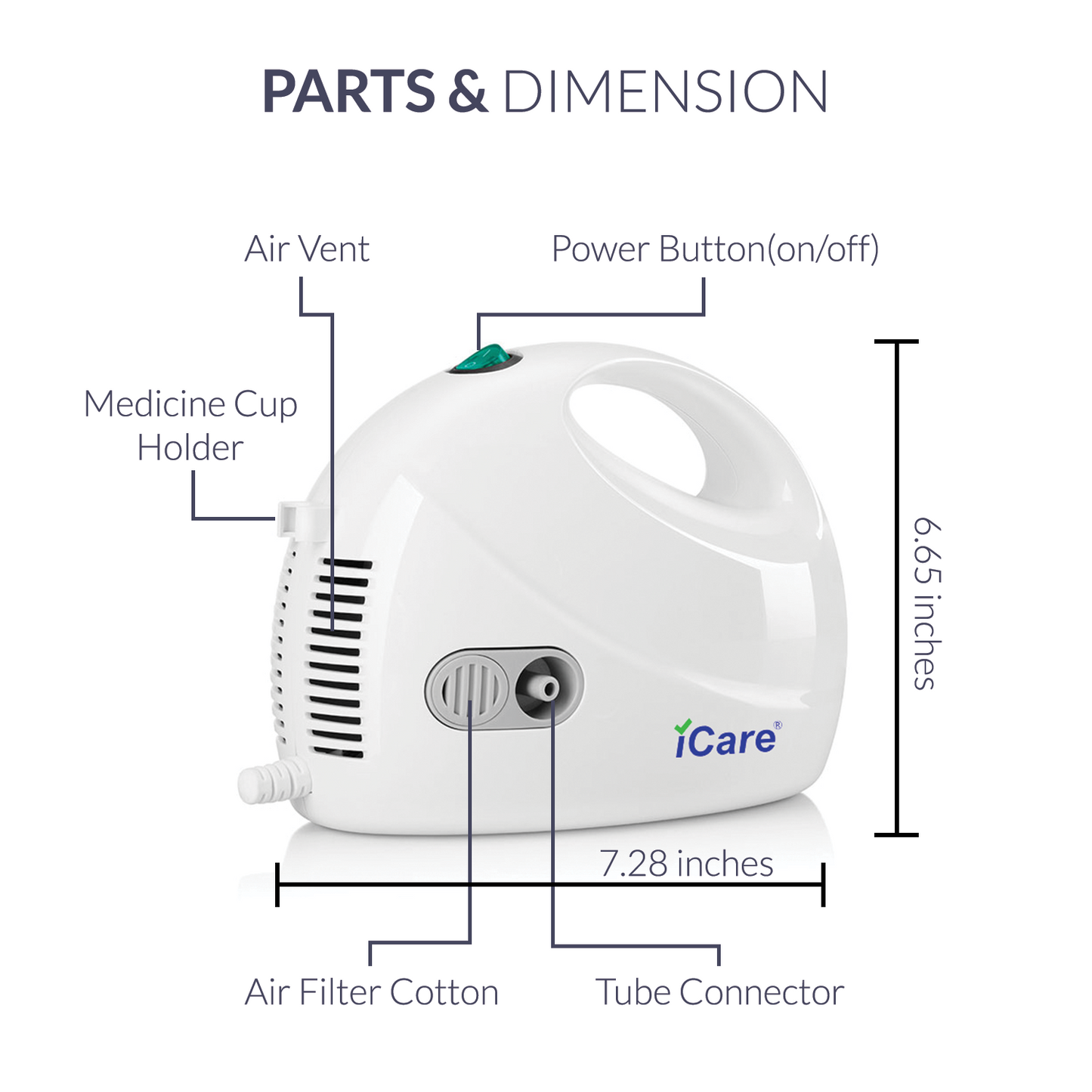 iCare N33 AeroCare Compressor Nebulizer with Choice of Nebulizer Kit