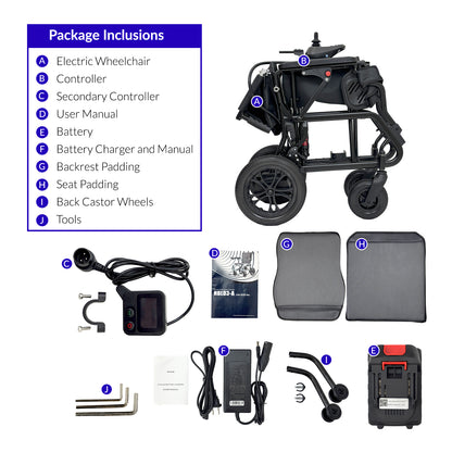 iCare EX210 Aluminum Electric Wheelchair with Lithium Battery