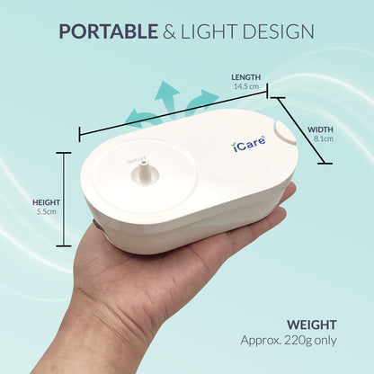 iCare Bundle Deal 34 OX001 Fingertip Pulse Oximeter + N61 MediMist Compressor Nebulizer Kit Bundle