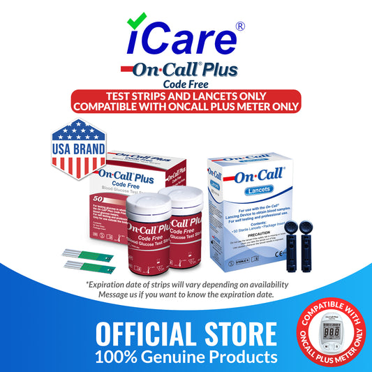 iCare® On Call Plus Code Free Test Strips and Lancets ONLY COMPATIBLE WITH On Call Plus (Code-Free) GLUCOSE METER SA
