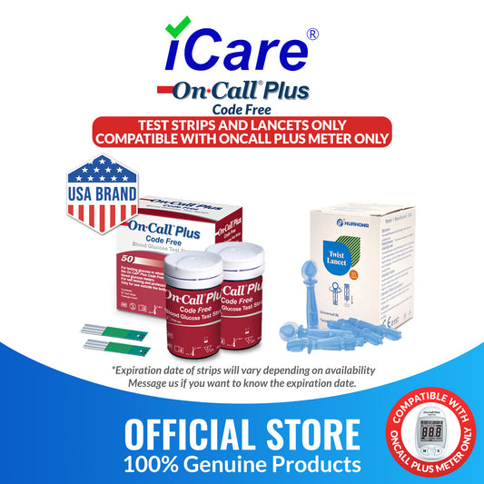 iCare® On Call Plus Code Free Test Strips and Lancets ONLY COMPATIBLE WITH On Call Plus (Code-Free) GLUCOSE METER SA