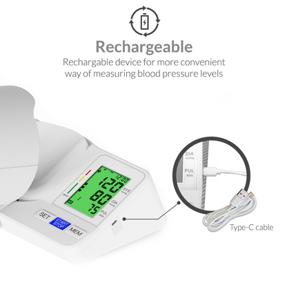 iCare BK38 Rechargeable Blood Pressure Monitor Digital Arm-Barrel Type Size 22-36cm Cuff BP Monitor