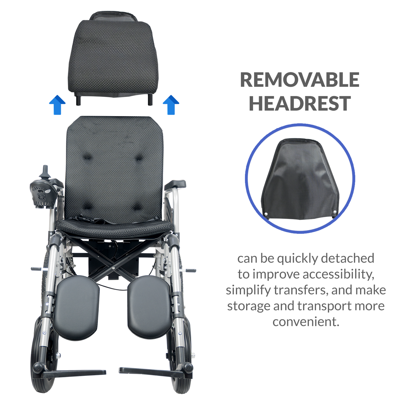 iCare® E510 Power New Model Reclinable Electric Wheelchair(100kg Load Limit, 50kg Wheelchair Weight)