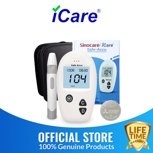 iCare® Safe Accu Blood Glucose Meter COMPLETE SET meter with strips and lancets