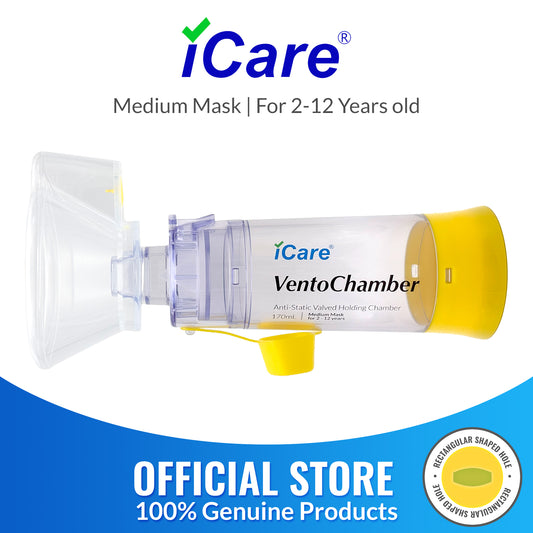 iCare SE07 VentoChamber Chamber Spacer for 2-12 Years Old with Medium Mask