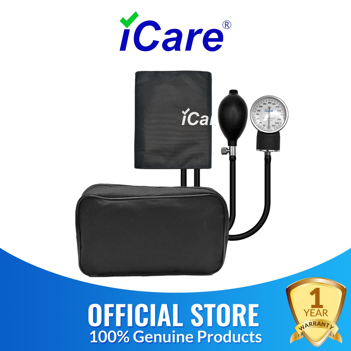 iCare AN02 Aneroid Sphygmomanometer for Blood Pressure Monitoring (No Stethoscope included)