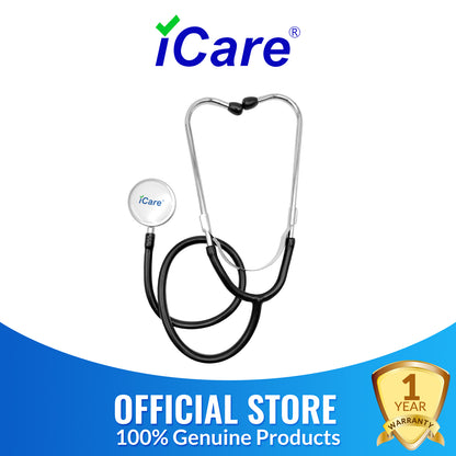 iCare AN03 Single head Aluminum Stethoscope with Soft Earbuds and Flexible Tubing