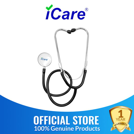 iCare AN03 Single head Aluminum Stethoscope with Soft Earbuds and Flexible Tubing