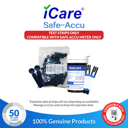 iCare AG-T25 25pcs Blood Glucose Test Strips & 25pcs Lancets for BG003 and AccuGuard Blood Glucose Meter