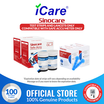 iCare® Safe Accu Glucose Test Strips & Lancets COMPATIBLE WITH SAFE ACCU GLUCOSE METER ONLY