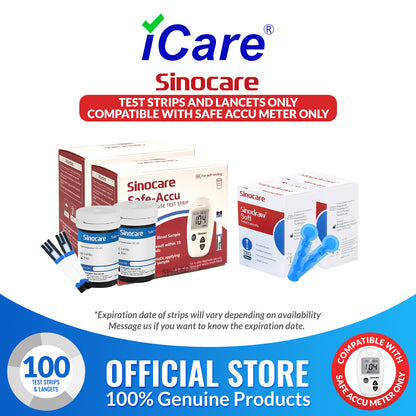 iCare® Safe Accu Glucose Test Strips & Lancets COMPATIBLE WITH SAFE ACCU GLUCOSE METER ONLY