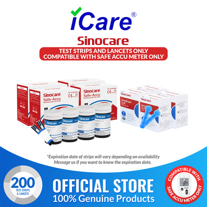 iCare® Safe Accu Glucose Test Strips & Lancets COMPATIBLE WITH SAFE ACCU GLUCOSE METER ONLY