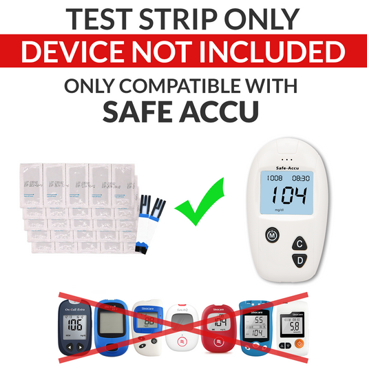 iCare® Safe Accu 25pcs Individually Packed Glucose Test Strips with 25pcs Sterile Lancets SA
