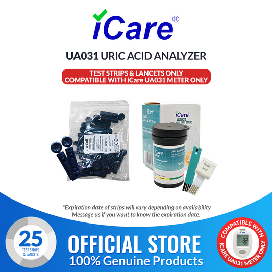 iCare U-T25 Uric Acid Test Strips 25pcs with Lancets 25pcs for iCare U01 Uric Acid Analyzer Test Strips & Lancets ONLY