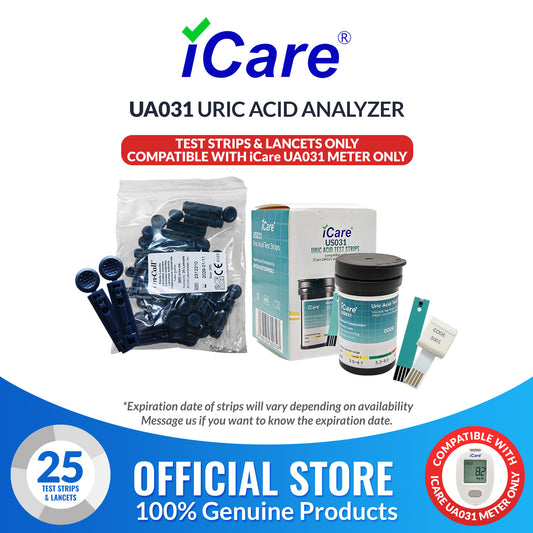 iCare U-T25 Uric Acid Test Strips 25pcs with Lancets 25pcs for iCare U01 Uric Acid Analyzer Test Strips & Lancets ONLY