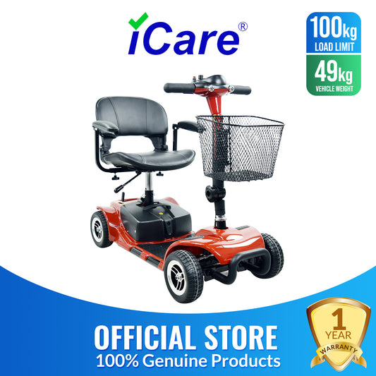 iCare® EB690 Electric Mobility Scooter - Wheelchair (100kg Load Limit, 50kg Wheelchair Weight)