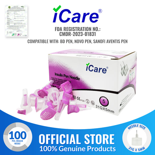 iCare® Insulin Pen Needle 100pcs. (31G x 5mm)