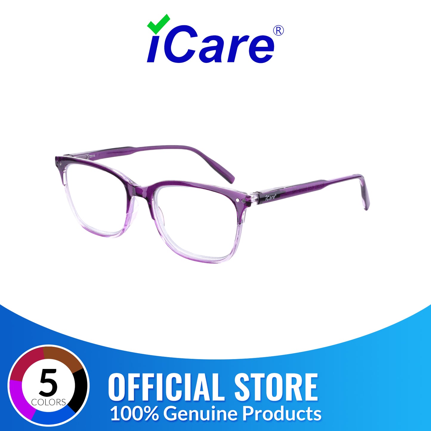 iCare® RG506 PC Frame Reading Glasses with Blue Light Protection for Men and Women