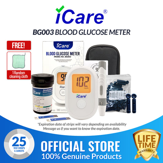 iCare BG003 Blood Glucose Monitor Complete set + 25pcs Test Strips & 25pcs Lancet