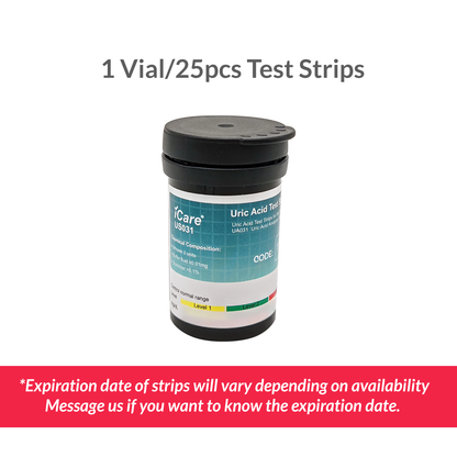 iCare U-A25 Uric Acid Test Strips for iCare U01 Uric Acid Analyzer 25pcs Test Strips ONLY