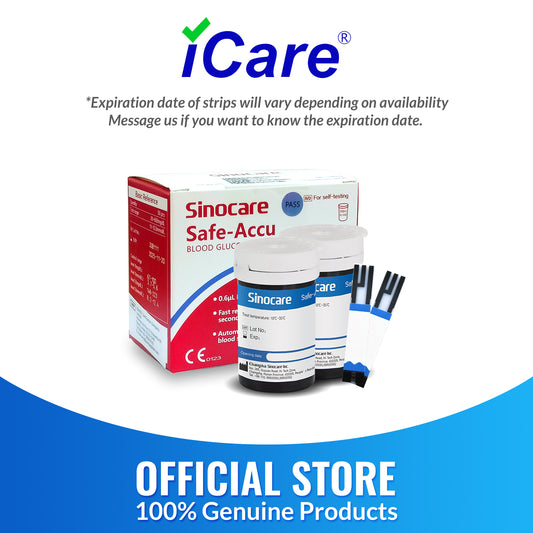 iCare® Safe Accu Glucose Test Strips ONLY COMPATIBLE WITH SAFE ACCU GLUCOSE METER SA