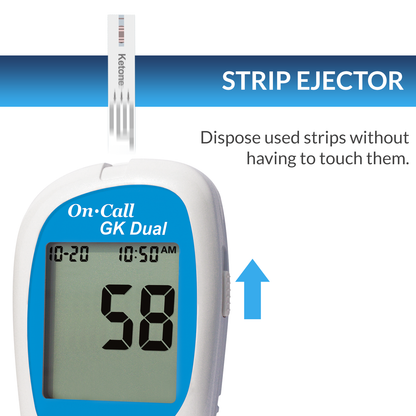 iCare® On Call GK Dual 2 in 1 Blood Glucose and Ketone Meter - with Test Strips and Lancets