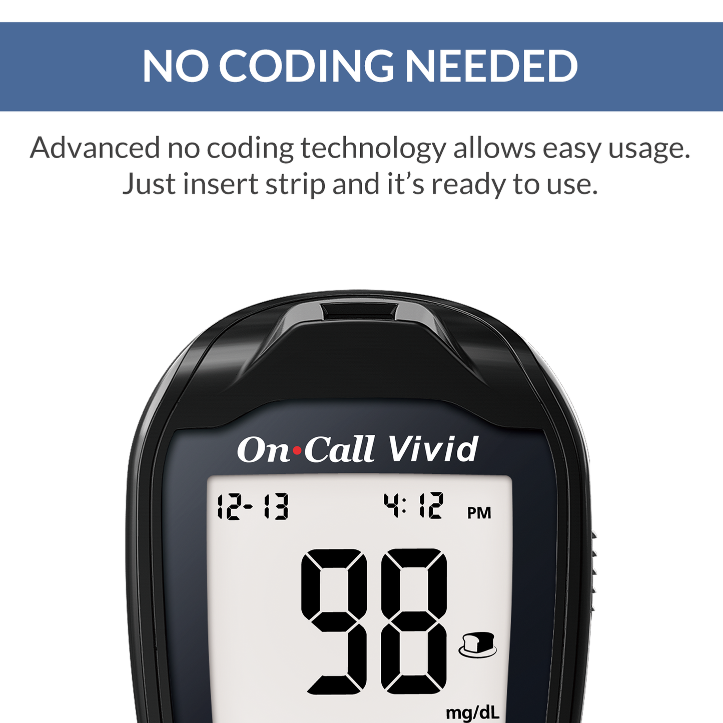 iCare® Vivid50 On Call Vivid Painless Blood Glucose Meter with 50 Test Strips and Lancets
