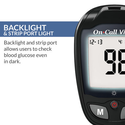 iCare® Vivid50 On Call Vivid Painless Blood Glucose Meter with 50 Test Strips and Lancets