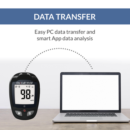 iCare® Vivid50 On Call Vivid Painless Blood Glucose Meter with 50 Test Strips and Lancets