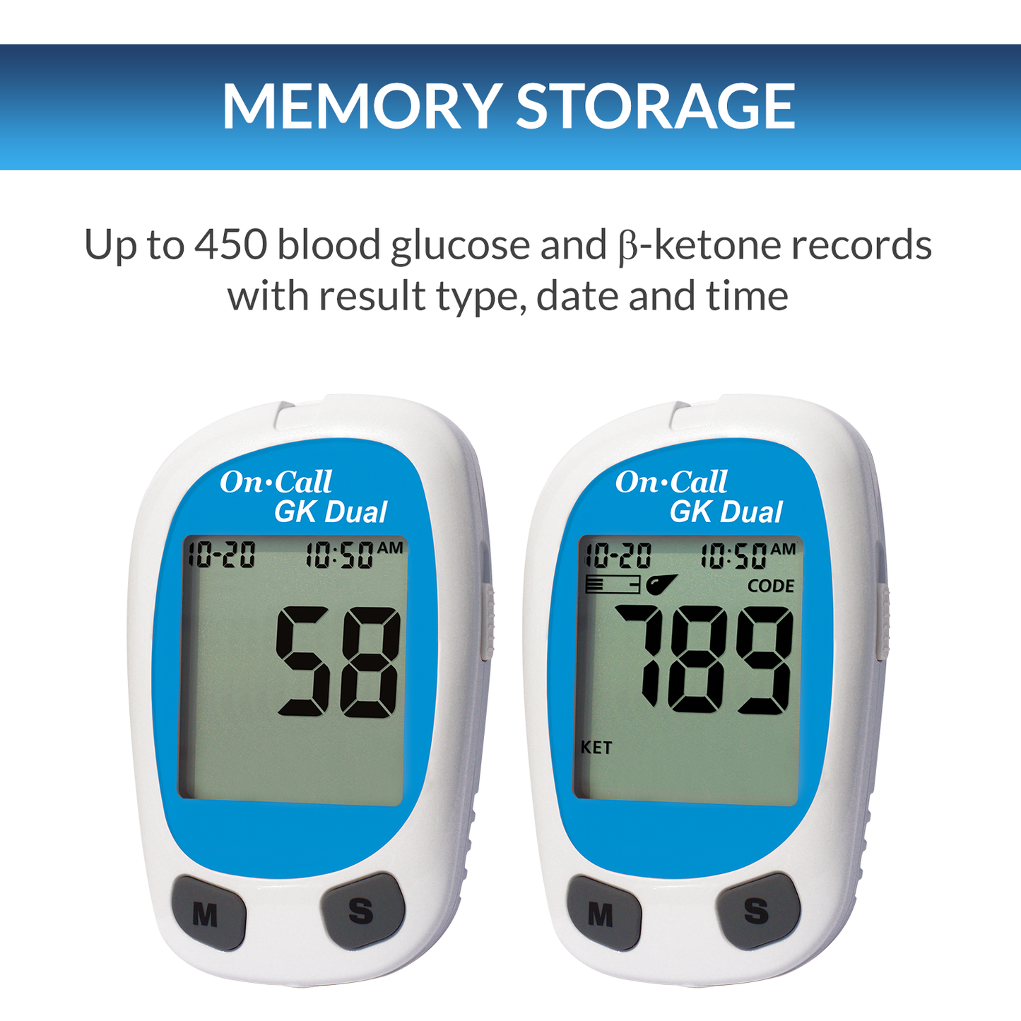 iCare® On Call GK Dual 2 in 1 Blood Glucose and Ketone Meter - with Test Strips and Lancets