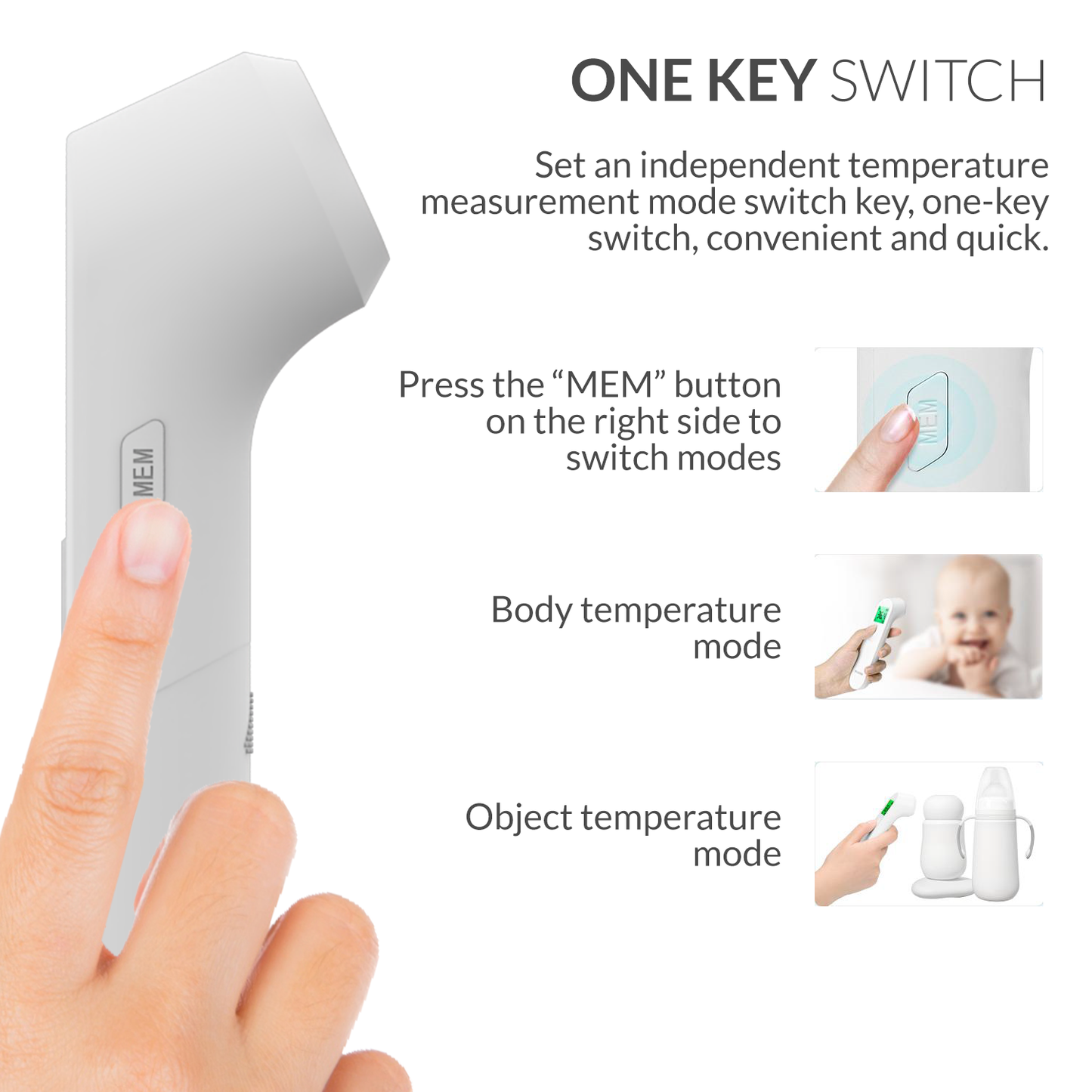 iCare® E66 Contactless Infrared Forehead Thermometer with Fever Alarm for Adults, Children Batteries Included