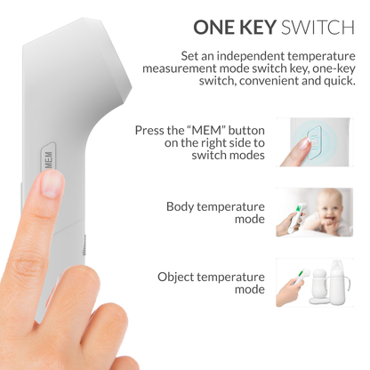 iCare® E66 Contactless Infrared Forehead Thermometer with Fever Alarm for Adults, Children Batteries Included