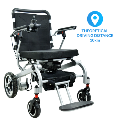 iCare® LUX860 Foldable Electric Wheelchair Aircraft-Grade Aluminum Frame (100kg Load Limit, 28kg Wheelchair Weight)