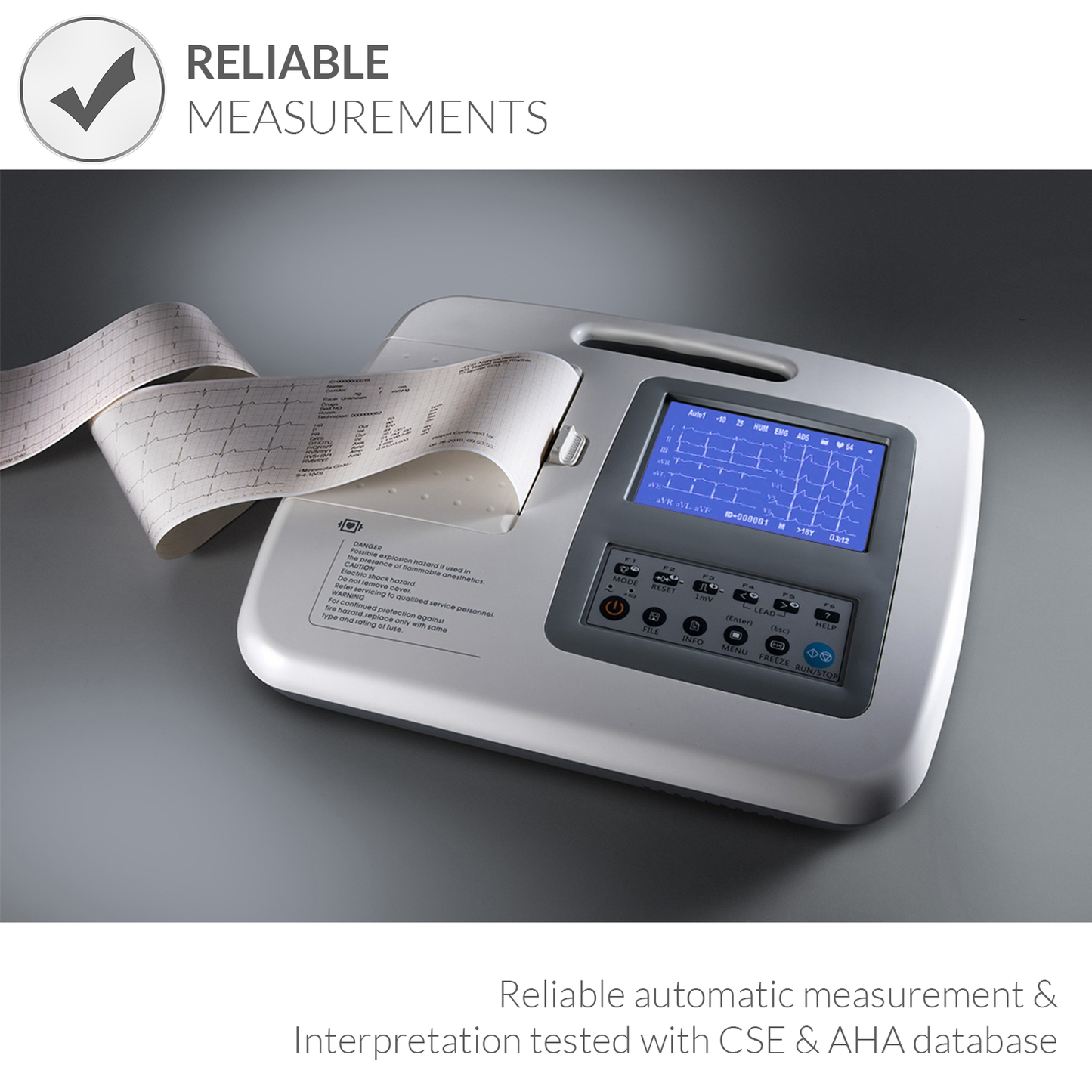 iCare® 1106G Monochrome Screen 6-Channel ECG Machine (Snap Button Type/Bulb & Clamp Type)