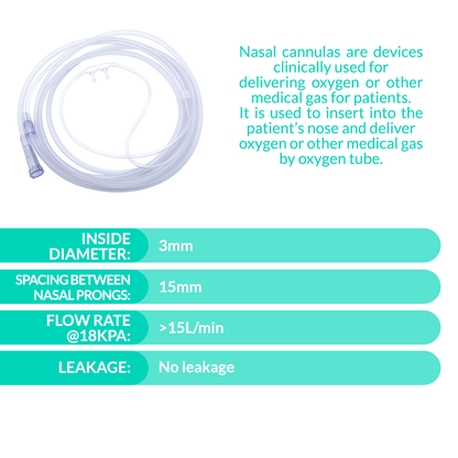iCare® NM08-003 Adult Nasal Cannula 260cm Oxygen Tube