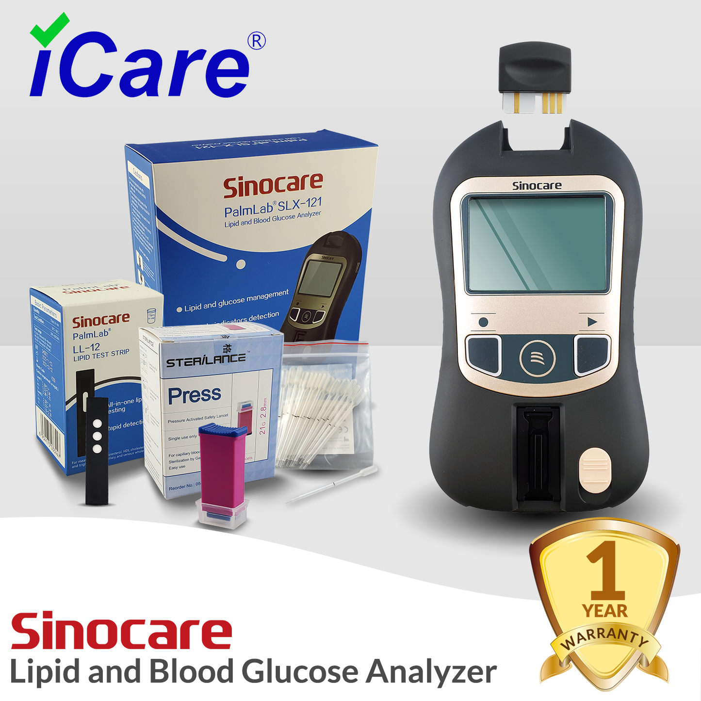 iCare® PalmLab SLX-121 Blood Lipid and Blood Glucose Analyzer